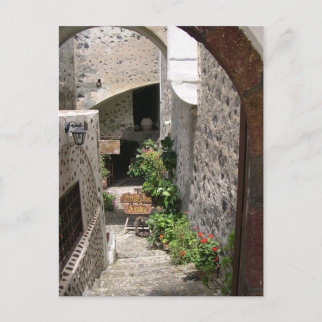 Postkarte Santorini Fira Vykort (Framsida)