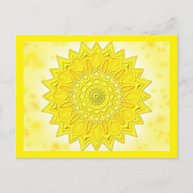 Postkarte SeraphinaMandalas gelb Vykort (Framsida)