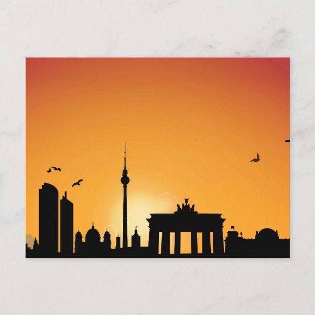Postkarte Skyline Berlin Vykort (Framsida)