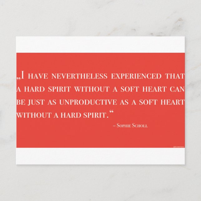 Postkarte - Sophie Scholl - Zitat - Vit ros Vykort (Framsida)