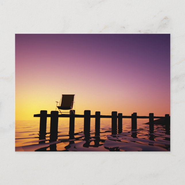 Postkarte Stuhl auf Steg Vykort (Framsida)