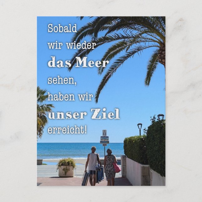 Postkarte „Unser Ziel: das Meer“ Vykort (Framsida)