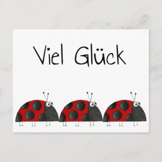 Postkarte Viel Glück, Marienkäfer Glückwunschkarte Vykort