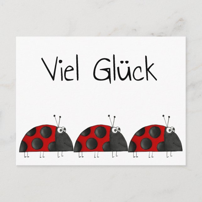 Postkarte Viel Glück, Marienkäfer Glückwunschkarte Vykort (Framsida)