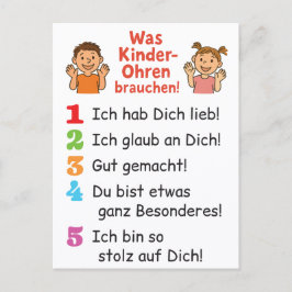Postkarte „Was Kinderohren brauchen“  Vykort