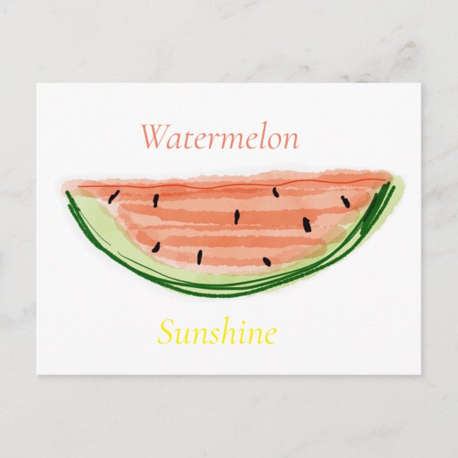 Postkarte "Wassermelone", Aquarell, Daniela Elia Vykort (Framsida)