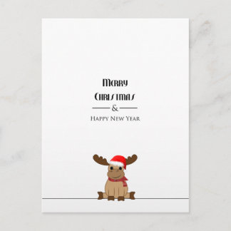 Postkarte Weihnachten Elch Vykort
