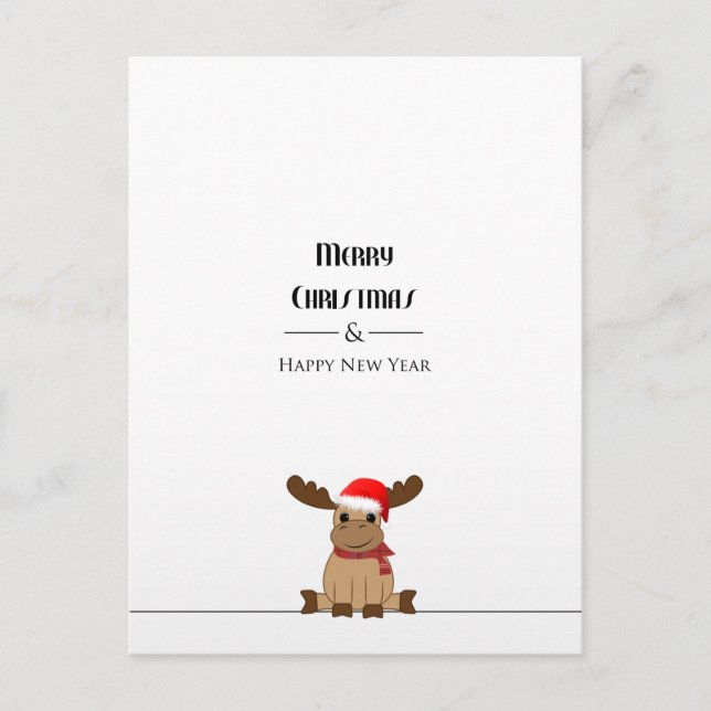Postkarte Weihnachten Elch Vykort (Framsida)