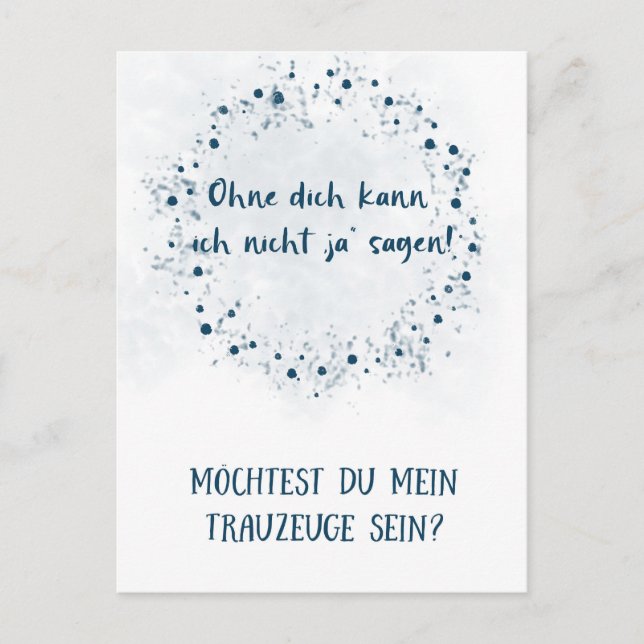 Postkarte - Willst du mein Trauzeuge sein Vykort (Framsida)