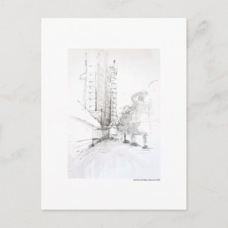 Postkarte Zeichnung Bleistift Hannover Landschaft Vykort