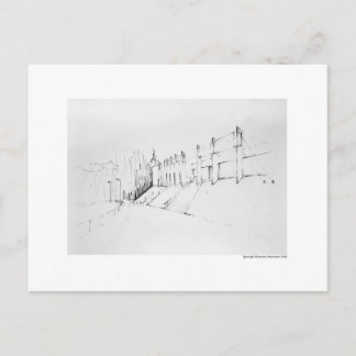 Postkarte Zeichnung Bleistift Hannover Landschaft Vykort