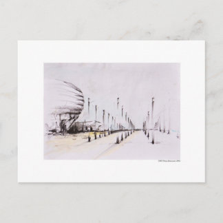 Postkarte Zeichnung Bleistift Hannover Landschaft Vykort