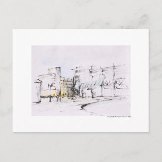 Postkarte Zeichnung Bleistift Hannover Landschaft Vykort