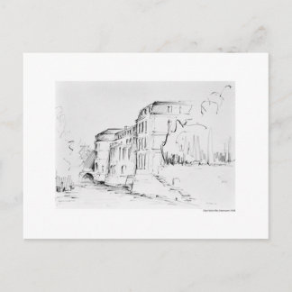 Postkarte Zeichnung Bleistift Hannover Landschaft Vykort