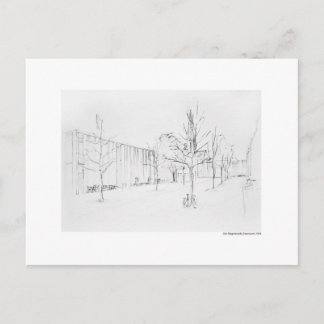 Postkarte Zeichnung Bleistift Hannover Landschaft Vykort