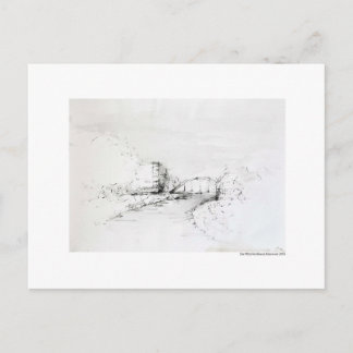 Postkarte Zeichnung Bleistift Hannover Landschaft Vykort