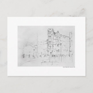 Postkarte Zeichnung Bleistift Hannover Landschaft Vykort