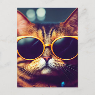 POSTKARTKARTOR AV coola CAT-SUNGLAS Vykort