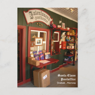 Postkontor i jultomten helg vykort