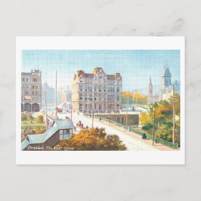 Postkontor i Ottawa-Vintagens vykort (Framsida)