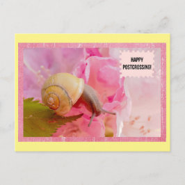 Postkorg för snigel och blomma vykort