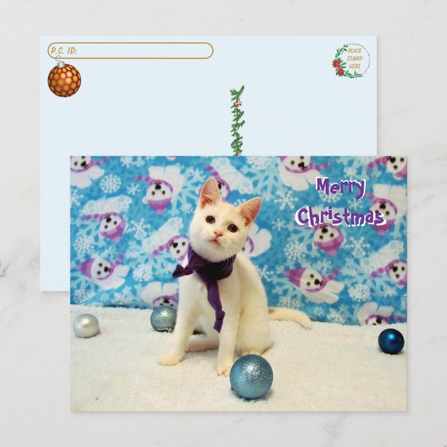 Postkorsning - Audys jul - Kat Postcard Vykort (Fram/baksida)