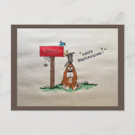 Postkorsning av djur i lycklig vykort