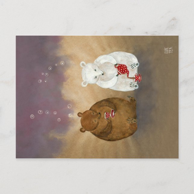 Postkorsning av postvagn med burar med te vykort (Framsida)