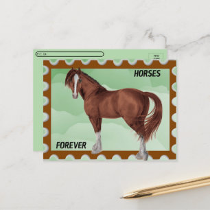 Postkorsning - Brun Postage-vykort Vykort