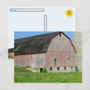 Postkorsning - Gammalt rött Barn- och Silo-vykort Vykort