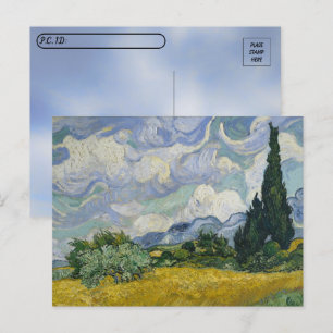 Postkorsning - Hjulfält med Cypresses Van Gogh Vykort