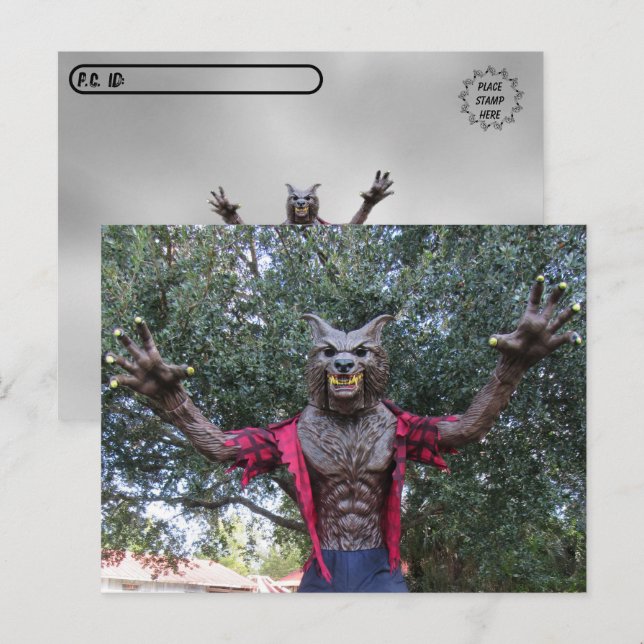 Postkorsning - Varulv/Varg Man vykort (Fram/baksida)