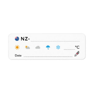 Postkorsnings-ID NZ Nya Zeelands Väderdatum ラ ベ ル Returadress Etikett