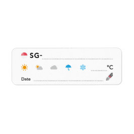 Postkorsnings-ID SG Singapore Väderdatum ラ ベ ル Returadress Etikett