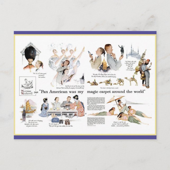 Postkort - 1956 PanAmerican Airways journalstöd. Vykort (Framsida)