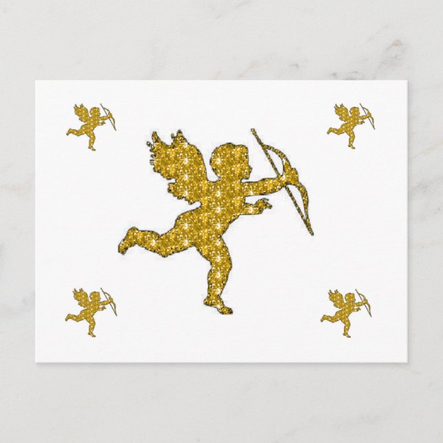 Postkort Cupid Guld Vykort (Framsida)