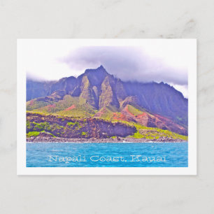 POSTKORT, FLUTED-CLIFFS OF NAPALI KUSTEN VYKORT