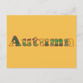 Postkort för Abstrakt i ord Art Autumn Brev Vykort