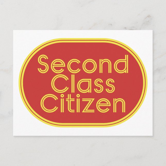 Postkort för andra klassens medborgare helg vykort (Framsida)