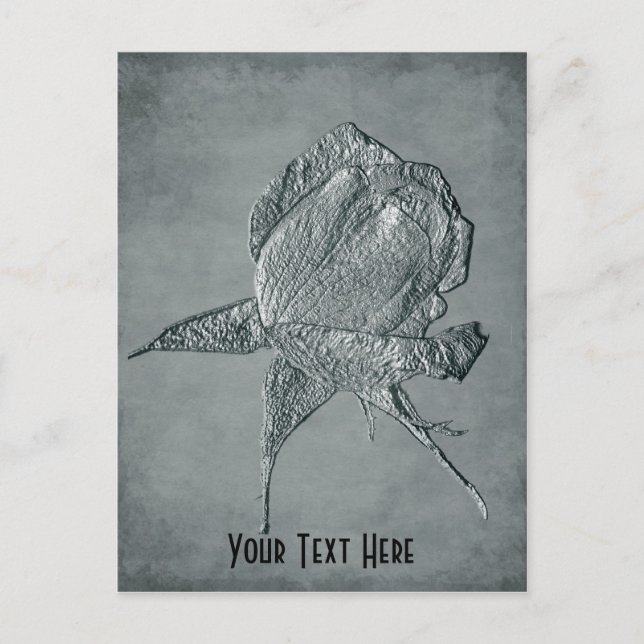 Postkort för Anpassade för Ro i Blommigten silver Vykort (Framsida)