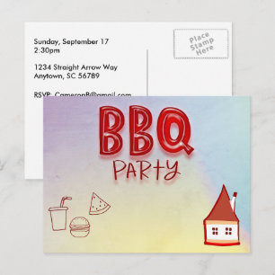 Postkort för Anpassade med BBQ Party-inbjudan Inbjudan Vykort