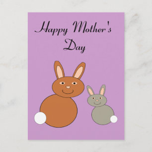 Postkort för Anpassningsbar av mors dag Bunnies Vykort