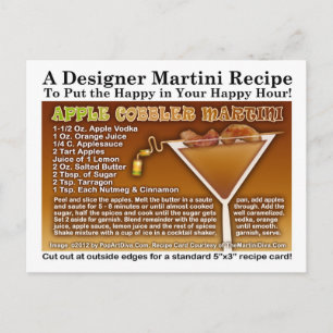 Postkort för Apple Cobbler Martini Recipe Vykort