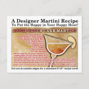 Postkort för Apple Sauce Cake Martini Recipe Vykort