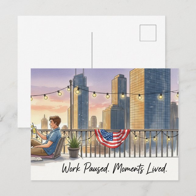 Postkort för arbetsdag i lycklig vykort (Fram/baksida)