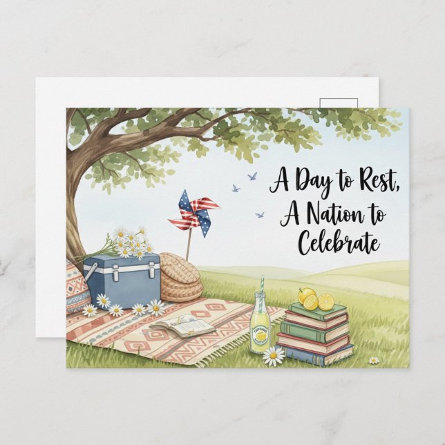 Postkort för arbetsdag i lycklig vykort (Fram/baksida)