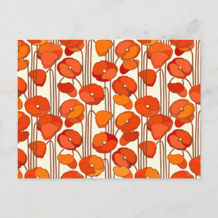 Postkort för art nouveau Poppies Vykort