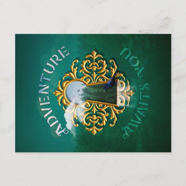 Postkort för äventyr i väntan på helg vykort (Framsida)