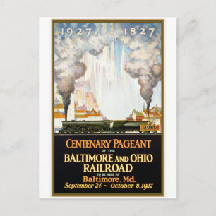 Postkort för ’Baltimore and Ohio Railroad Centenar Vykort