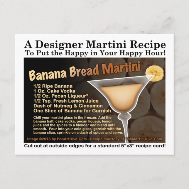 Postkort för Banana Bread Martini Recipe Vykort (Framsida)